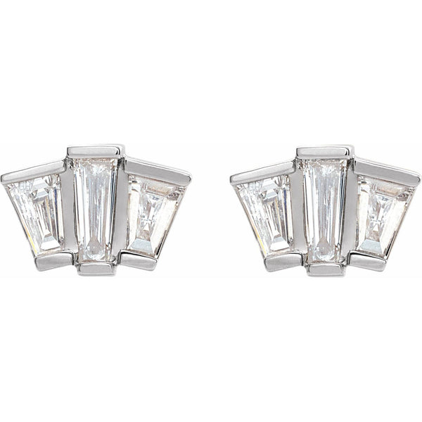 Geometric Cluster Diamond Earrings