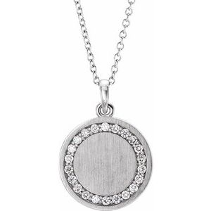 Circle Signet Diamond Halo Necklace