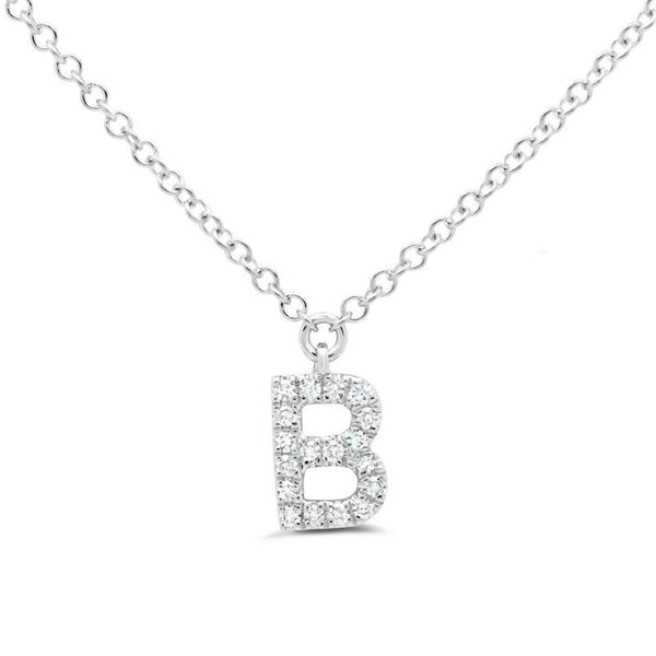 Petite Initial Diamond Block Letter Necklace