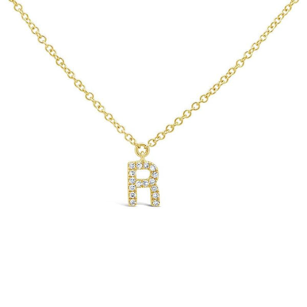 Petite Initial Diamond Block Letter Necklace
