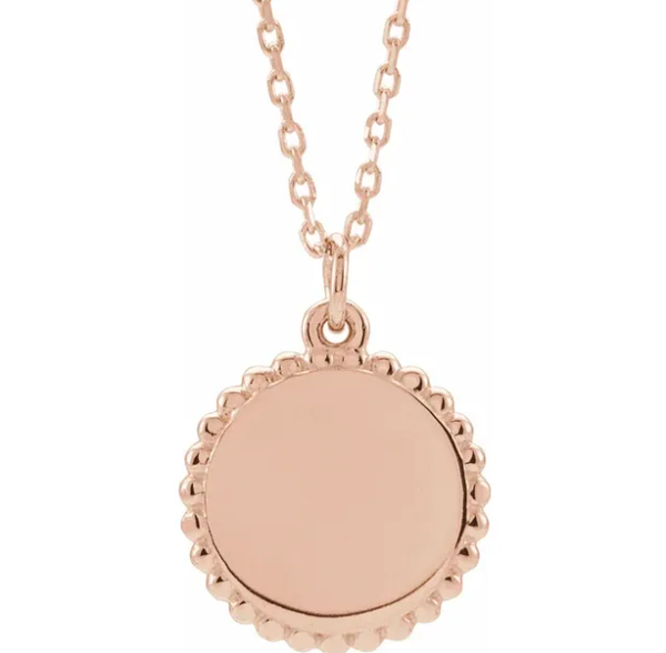 Circle Signet Beaded Necklace